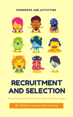 Recruitment and selection training workbook and team building activity for in person and virtual training courses and team building activities